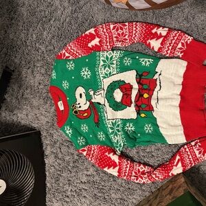 Peanuts Red and Green Snoopy Sweater